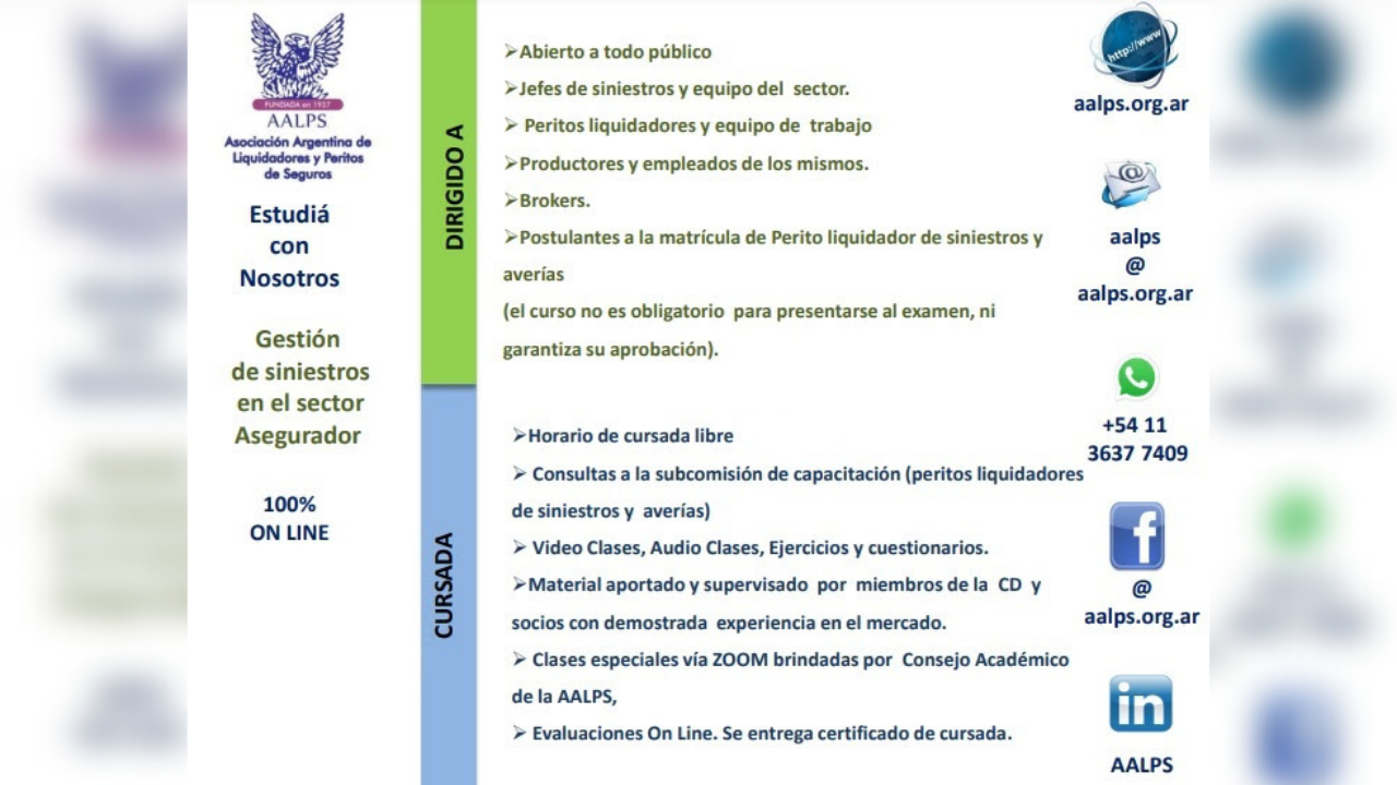 On Line - Inicia 1° de Febrero - Vacantes limitadas - Los cursos se extenderán por 8 meses.