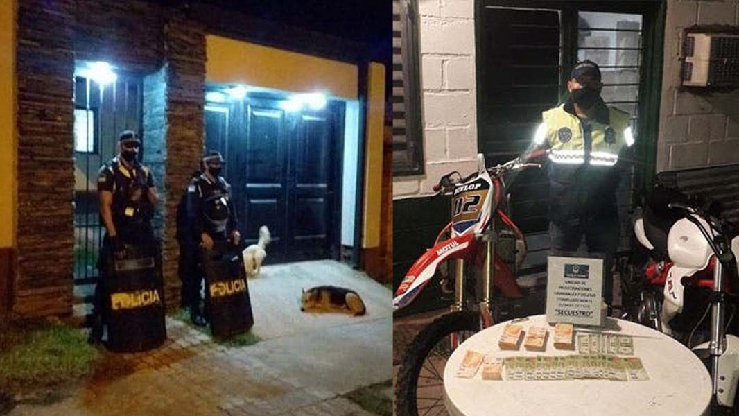 El equipo de investigadores secuestró en la vivienda dos motocicletas, marcas Honda y Benelli. Se sospecha que ambas fueron adquiridas durante el último mes con el dinero robado...