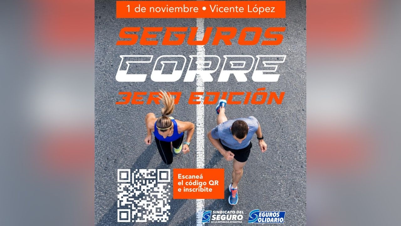 No te pierdas la 3.ª edición de Seguros Corre, una carrera impulsada por la solidaridad. Fecha: Domingo 1/11. Lugar: Vicente López.