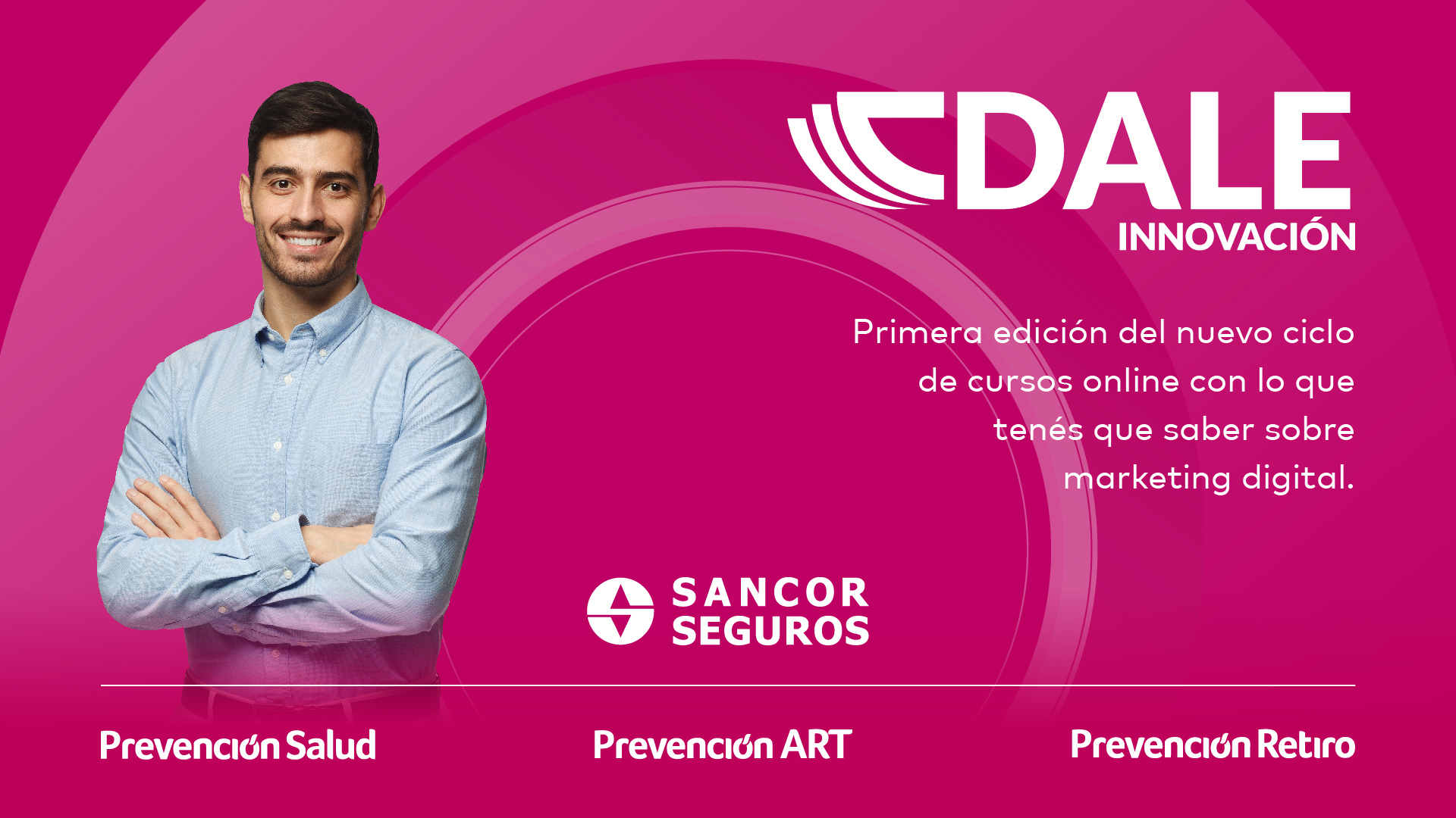 En el marco de su programa DALE Innovación, SANCOR SEGUROS anunció el comienzo de la primera edición de un ciclo de cursos online sobre Marketing Digital, dirigido especialmente a sus Organizadores más grandes y con presencia en plataformas virtuales (sitio web y redes sociales).