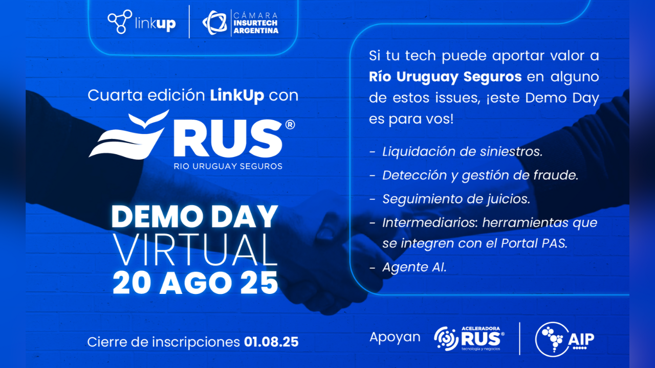 El evento que promueve el vínculo entre compañías aseguradoras y empresas tecnológicas tendrá lugar el 20 de agosto de 2025. Cierre de inscripción: 1 de Agosto. Modalidad virtual.