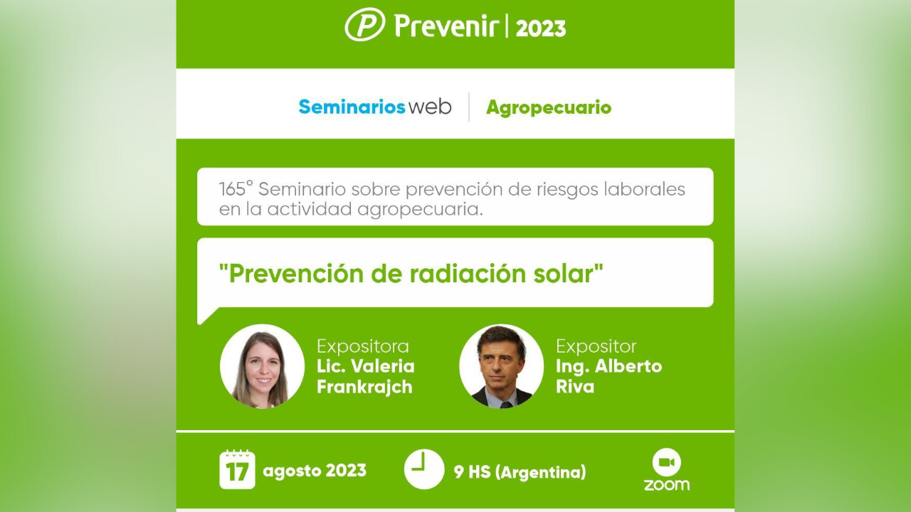 165° Seminario sobre prevención de riesgos laborales en la actividad agropecuaria.