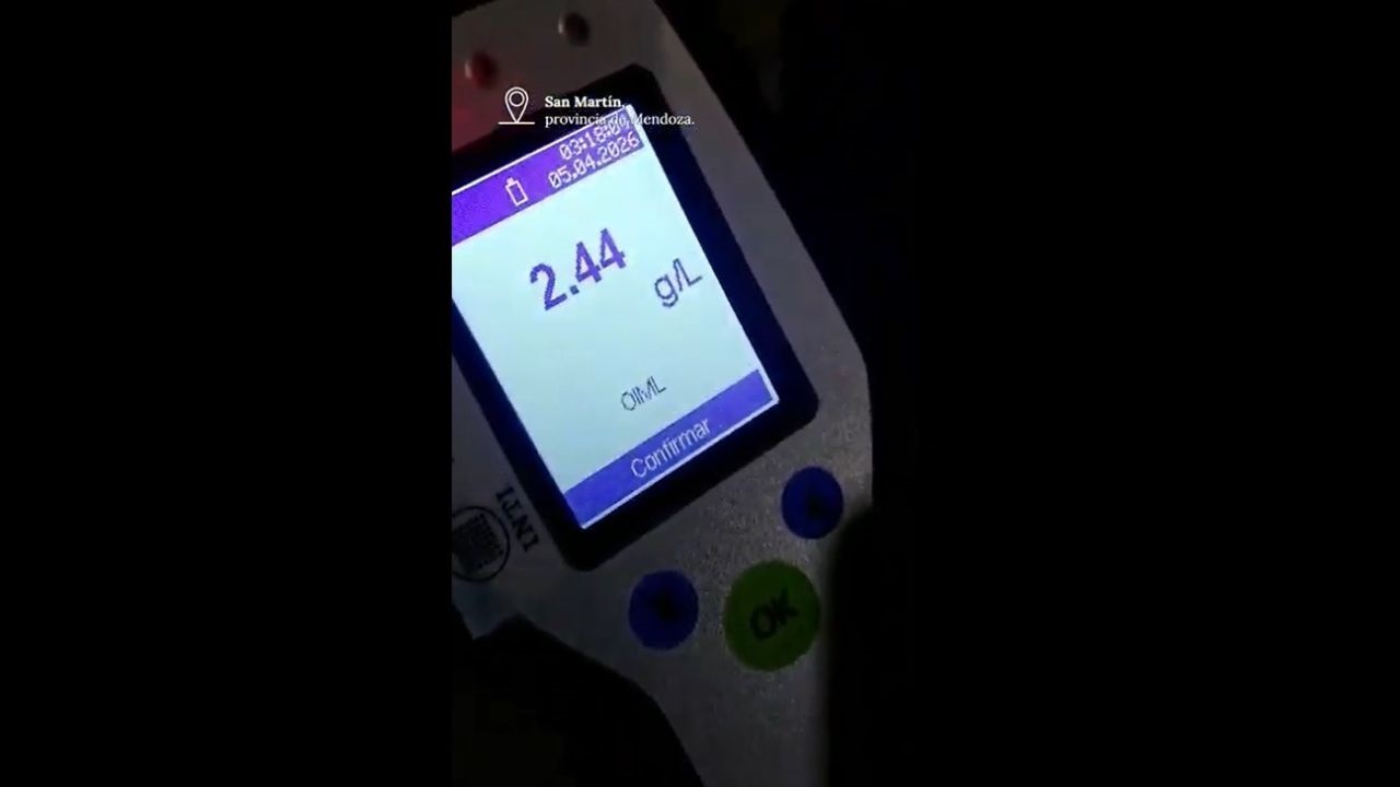 Un conductor de 33 años fue demorado en Mendoza tras ser detectado con 2.44 gramos de alcohol por litro de sangre, durante un operativo de control vehicular de la Agencia Nacional.