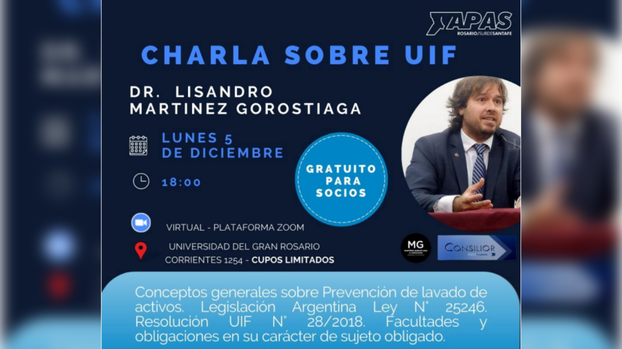 Charla a cargo del  Dr. Lisandro Martínez Gorostiaga. Fecha: Lunes 5 de diciembre. Gratuito para socios. Los cupos presenciales son limitados.