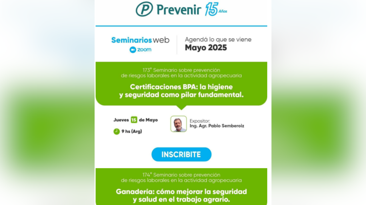 Fecha: 15 de mayo y 29 de mayo. Abierto y gratuito. Cupos limitados. Se entregan certificados de asistencia. Vía Zoom.